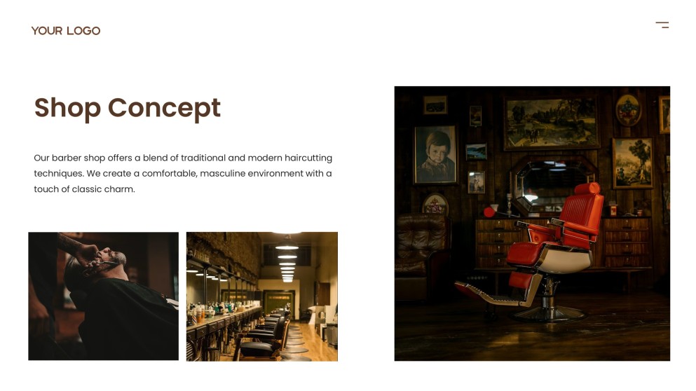 Brown High-End Barber Shop Business Plan Template