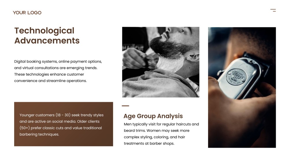 Brown High-End Barber Shop Business Plan Template