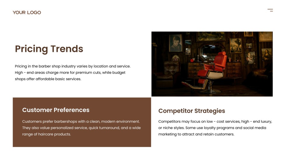 Brown High-End Barber Shop Business Plan Template