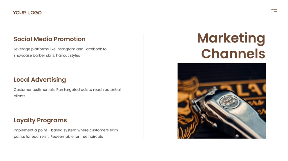 Brown High-End Barber Shop Business Plan Template