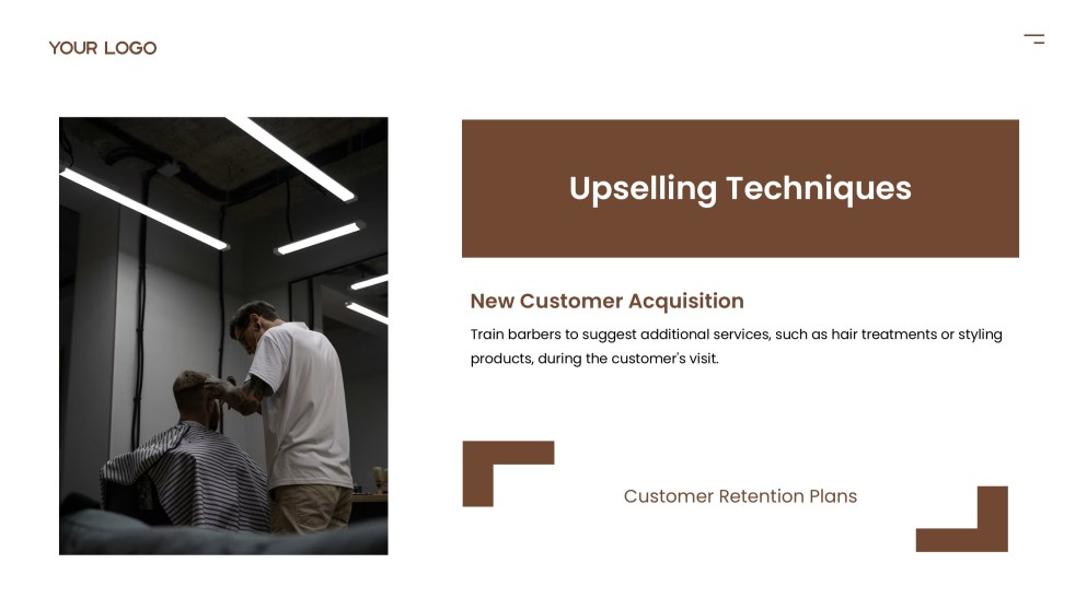 Brown High-End Barber Shop Business Plan Template