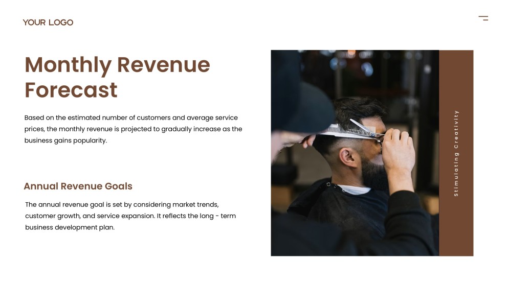 Brown High-End Barber Shop Business Plan Template