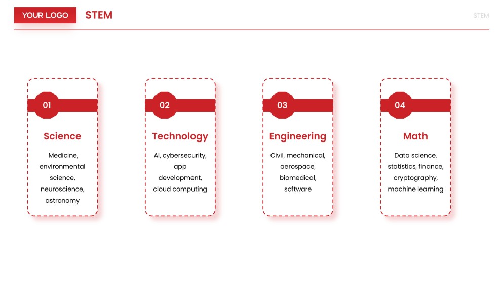Red Cartoon STEM Infographic Templates