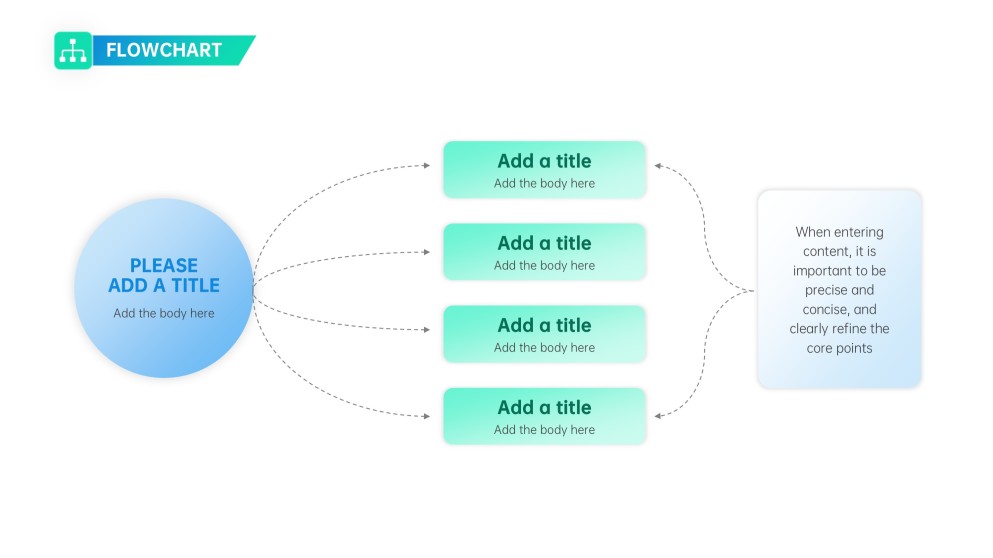 Blue & Green Flowchart in PowerPoint Template