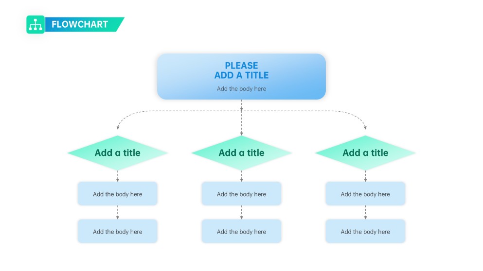 Blue & Green Flowchart in PowerPoint Template