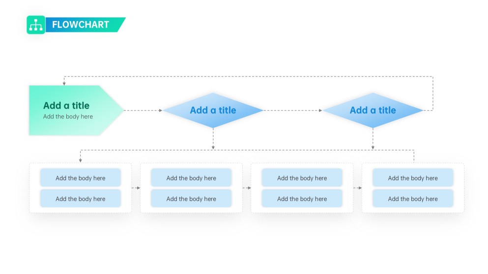 Blue & Green Flowchart in PowerPoint Template