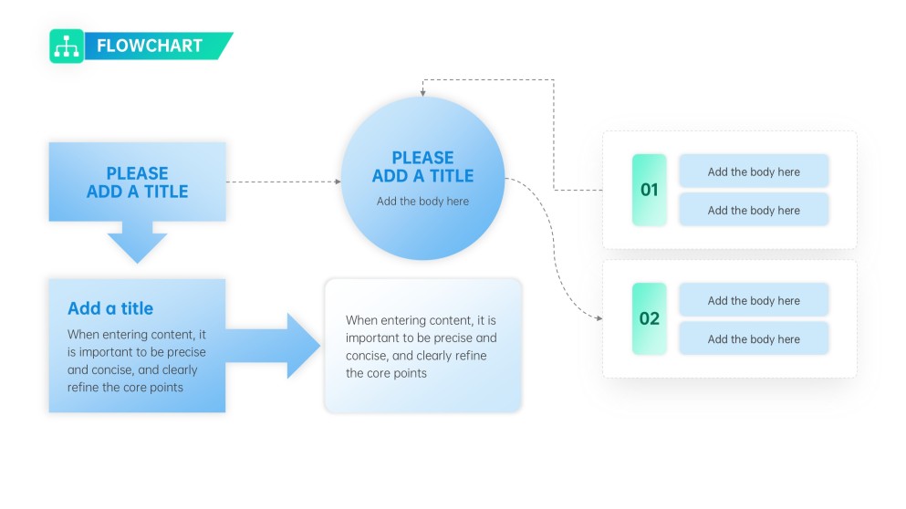 Blue & Green Flowchart in PowerPoint Template