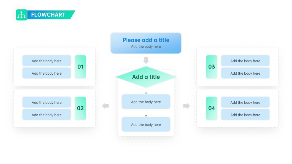 Blue & Green Flowchart in PowerPoint Template