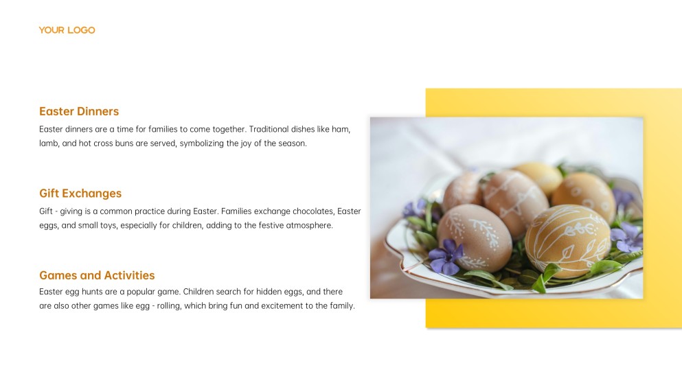 Yellow Cute Easter PowerPoint Template & Google Slides Theme