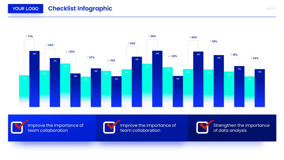 Template Infografis Daftar Periksa Gaya Bisnis Biru