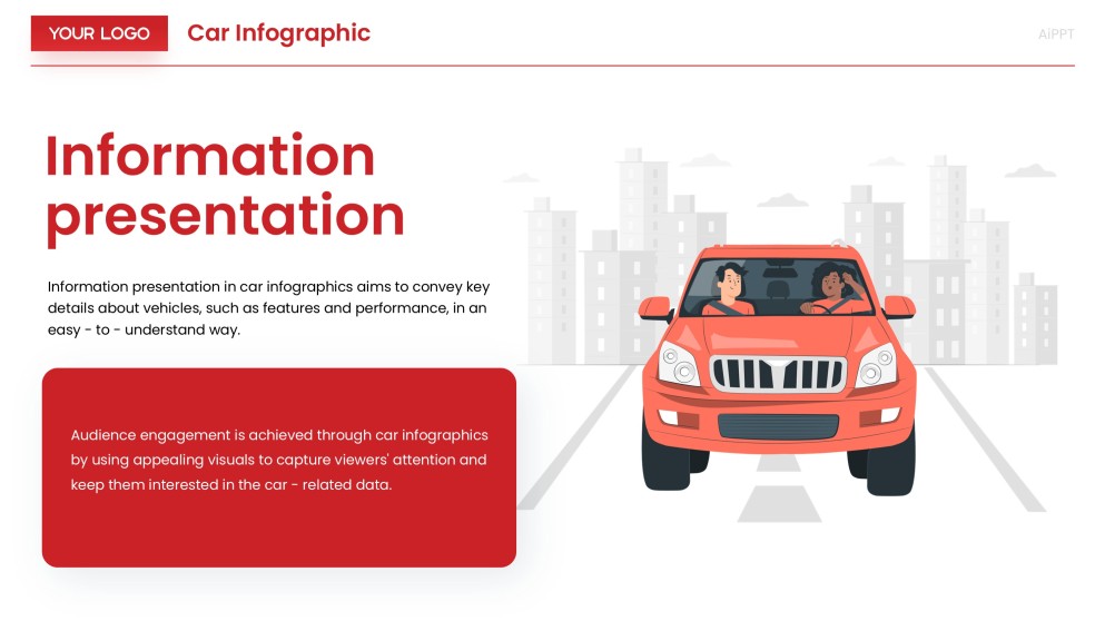 Red Cartoon Car Infographic Templates