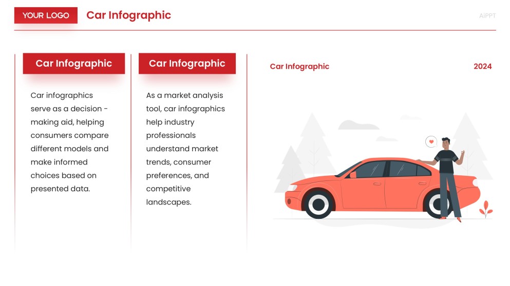 Red Cartoon Car Infographic Templates