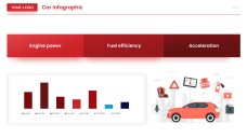 Red Cartoon Car Infographic Templates