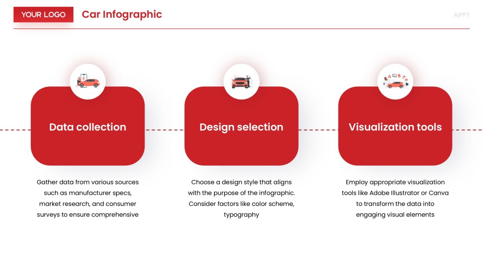 Red Cartoon Car Infographic Templates