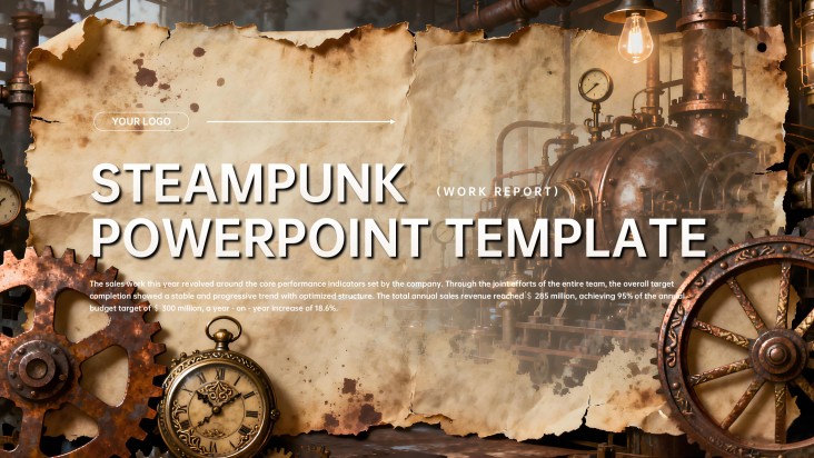 Relatório de Vendas com Estética Steampunk PPT