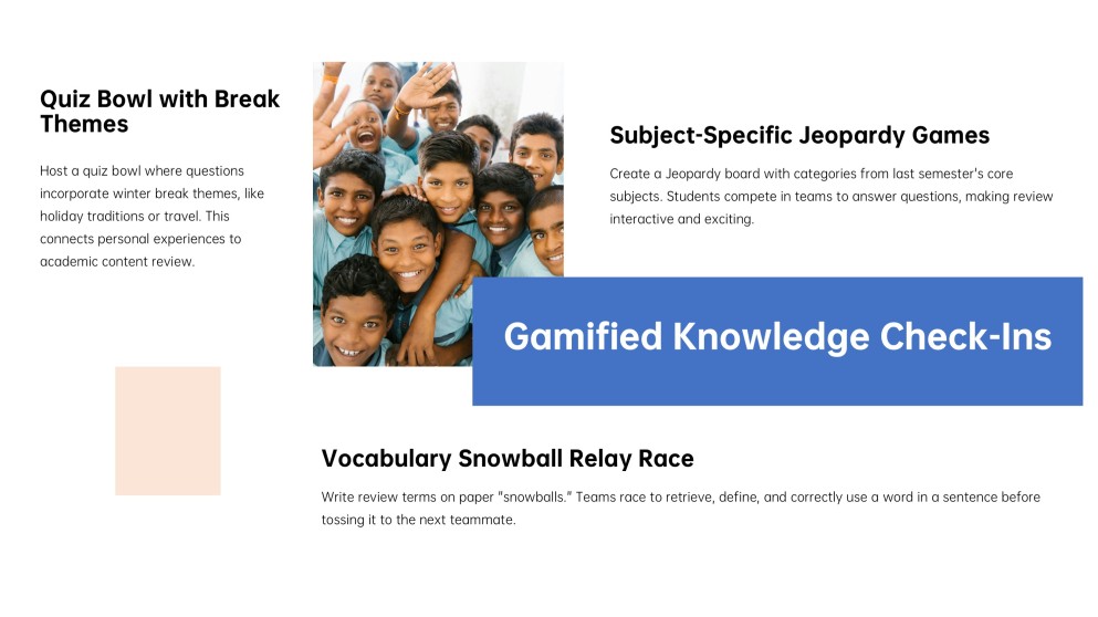 Back to School From Winter Break Activities PPT