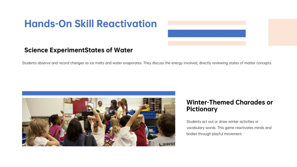 Back to School From Winter Break Activities PPT