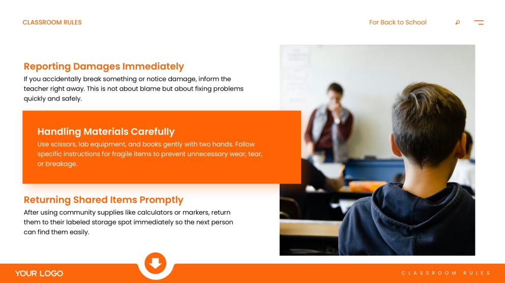 Classroom Rules for Back to School PPT