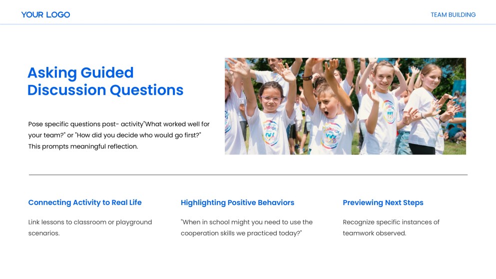 Team Building for Elementary Students PPT