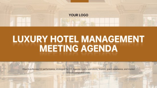 Luxury Hotel Management Meeting Agenda PPT