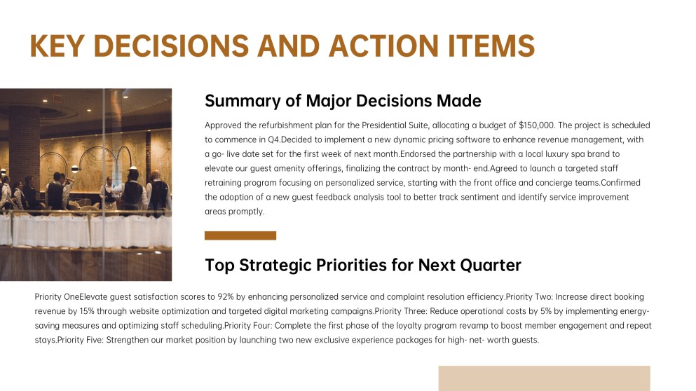 Luxury Hotel Management Meeting Agenda PPT