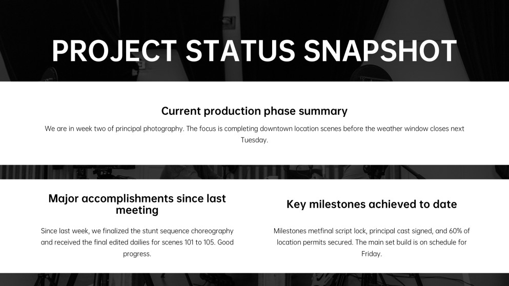 Film Production Meeting Agenda PPT