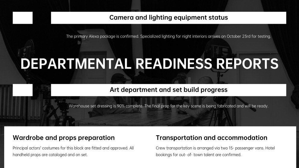 Film Production Meeting Agenda PPT