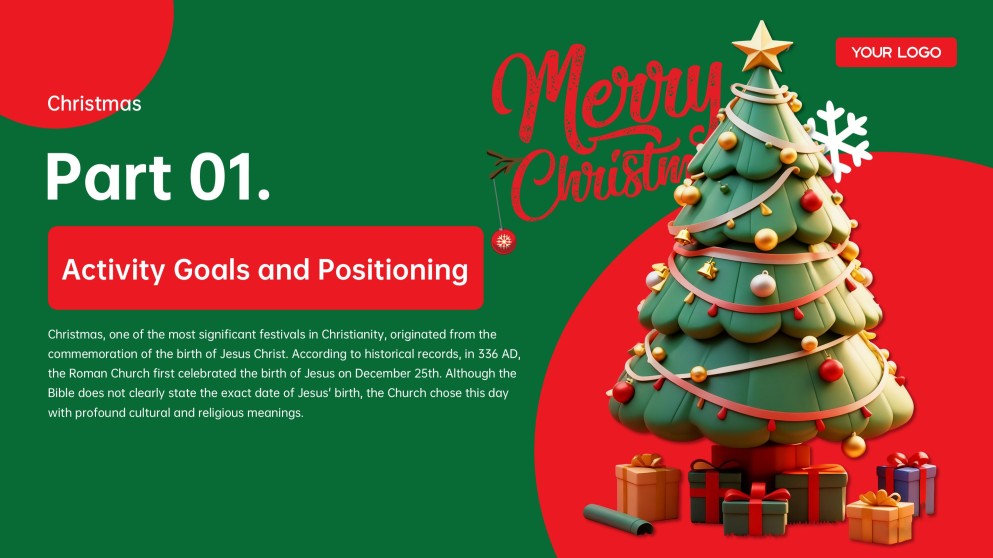 Plantilla de PowerPoint de Trivia de Navidad Gratis: Juego 3D Verde