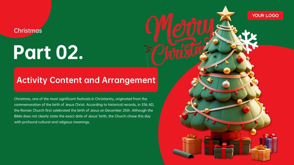 Plantilla de PowerPoint de Trivia de Navidad Gratis: Juego 3D Verde