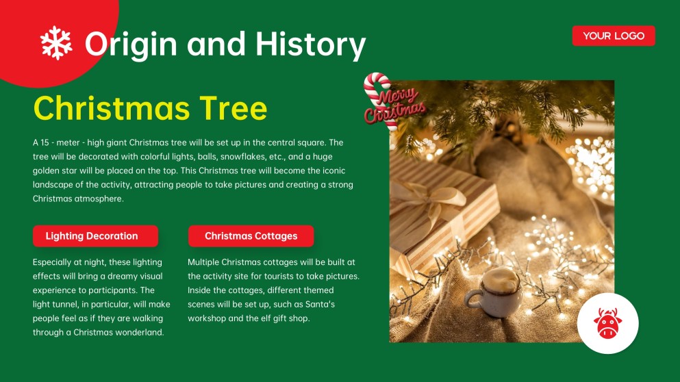 Plantilla de PowerPoint de Trivia de Navidad Gratis: Juego 3D Verde