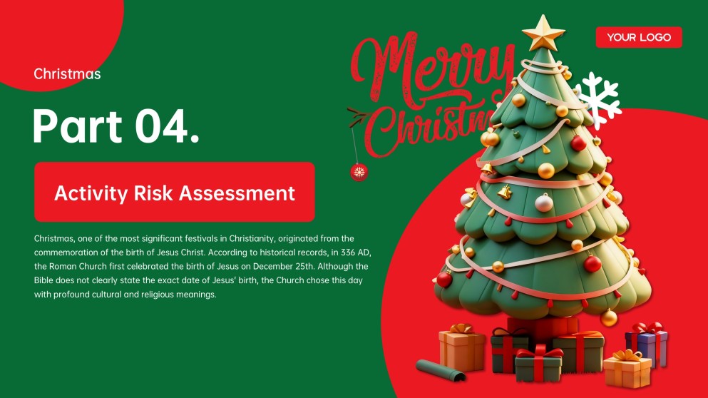 Plantilla de PowerPoint de Trivia de Navidad Gratis: Juego 3D Verde