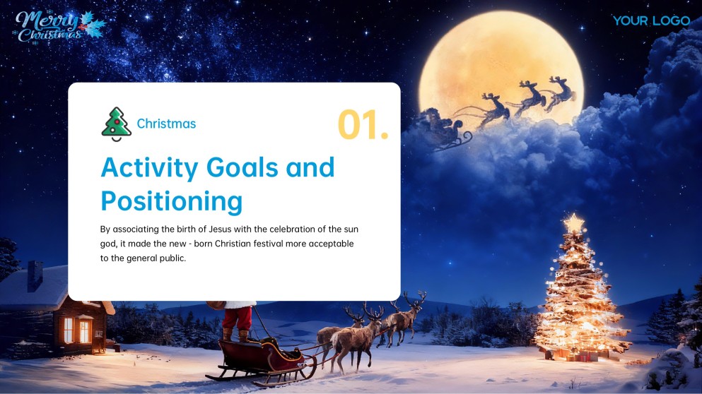 Plantilla de PowerPoint y Google Slides de Luces de Navidad Gratis