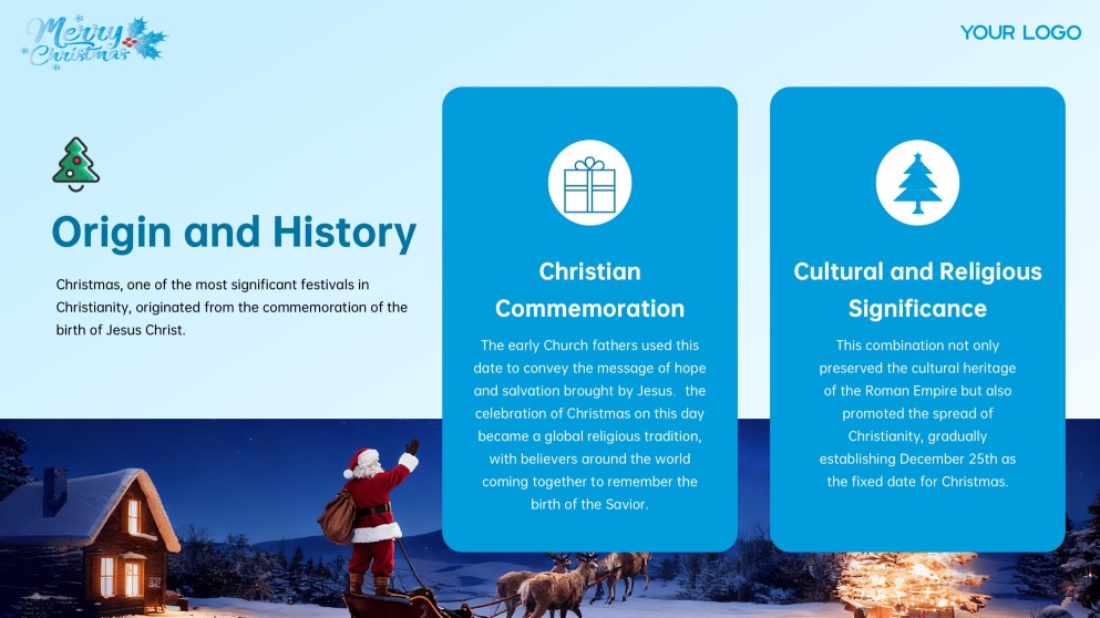 Plantilla de PowerPoint y Google Slides de Luces de Navidad Gratis