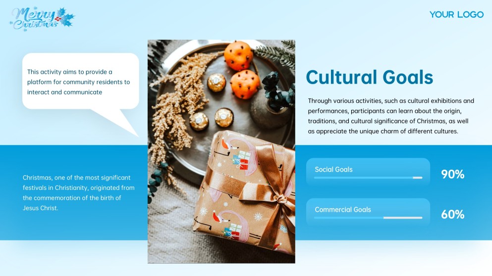 Plantilla de PowerPoint y Google Slides de Luces de Navidad Gratis