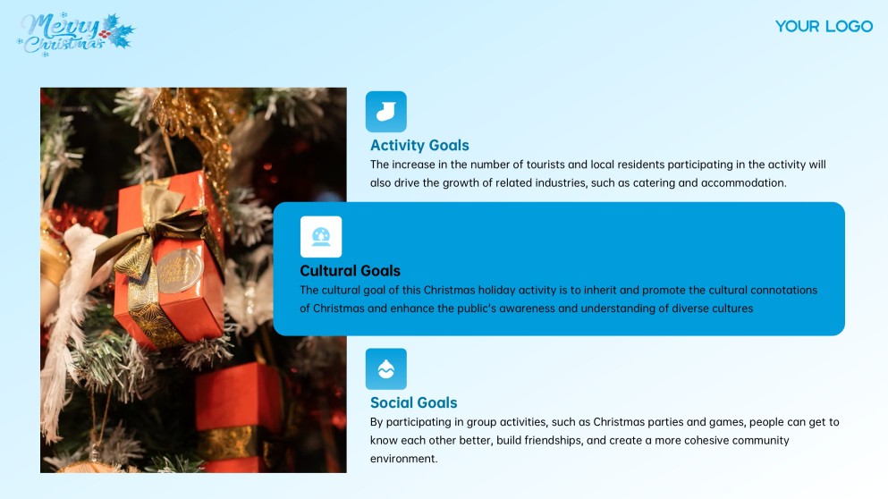 Plantilla de PowerPoint y Google Slides de Luces de Navidad Gratis