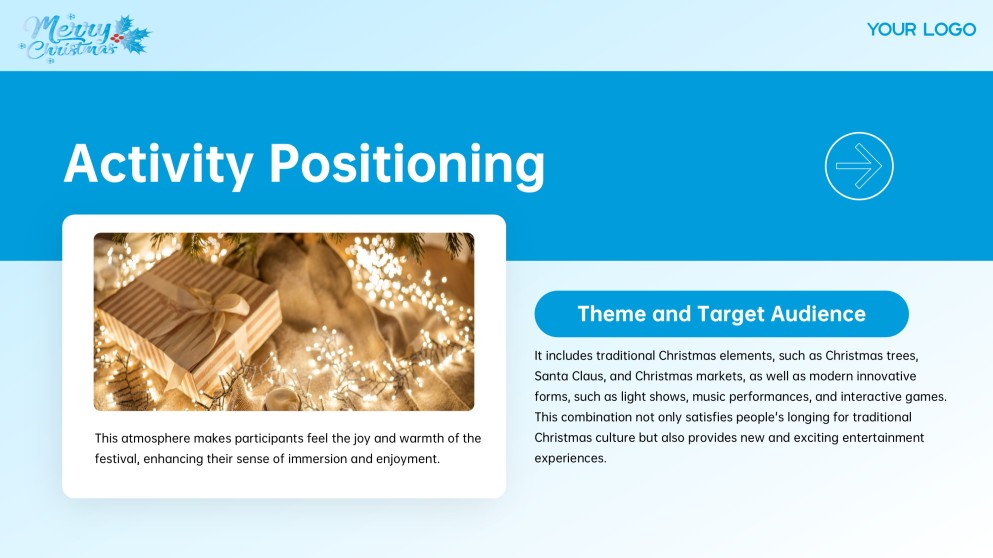 Plantilla de PowerPoint y Google Slides de Luces de Navidad Gratis