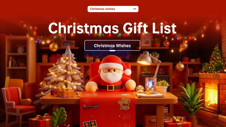 Plantilla de Presentación de Lista de Deseos de Navidad Gratis y Google Slides