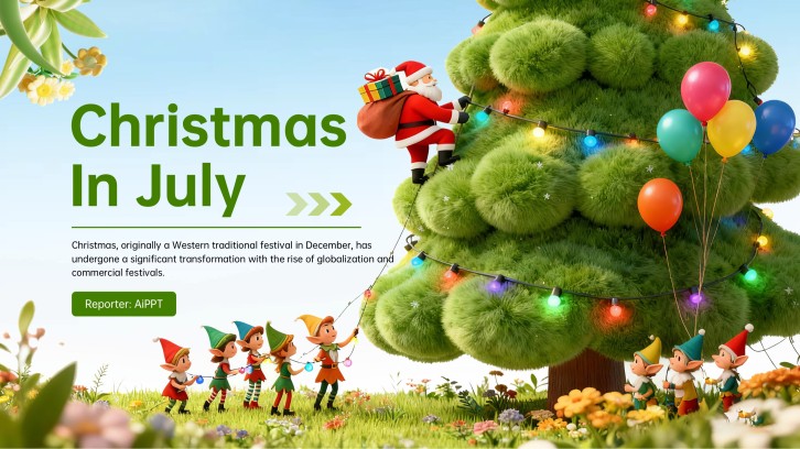Green Creative Christmas in July Template