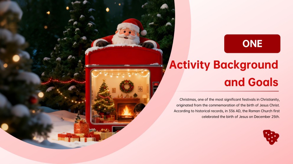 Plantilla Creativa de Diapositivas Navideñas de Dibujos Animados Rojos