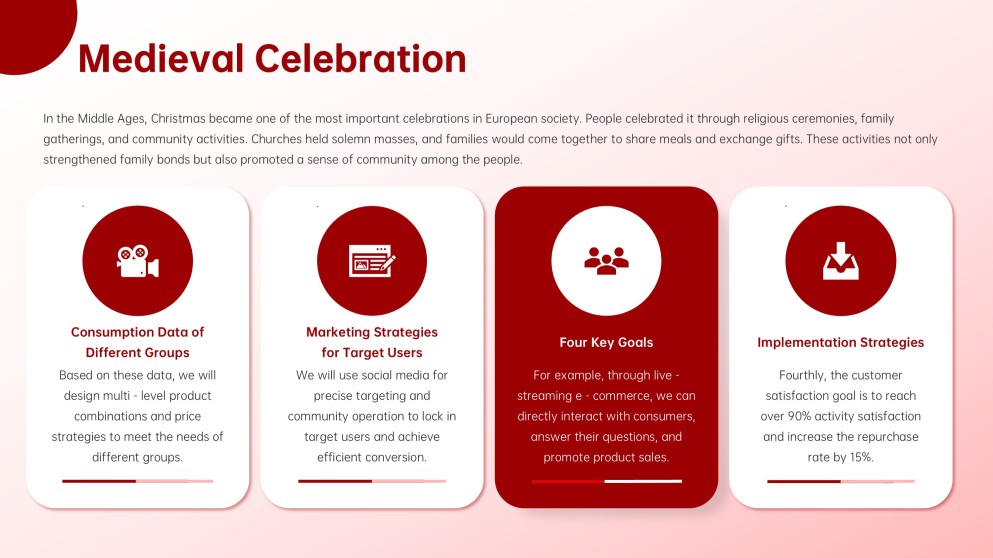 Plantilla Creativa de Diapositivas Navideñas de Dibujos Animados Rojos