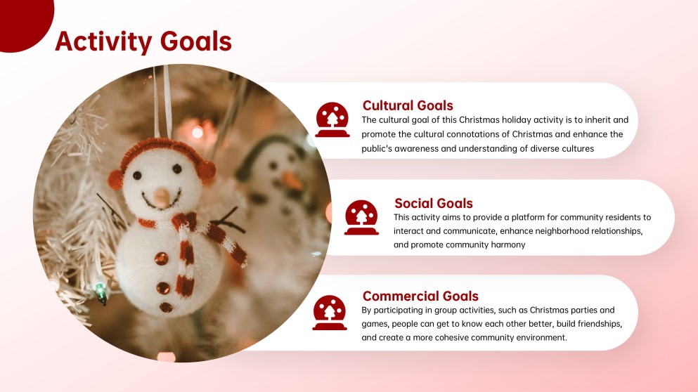 Plantilla Creativa de Diapositivas Navideñas de Dibujos Animados Rojos