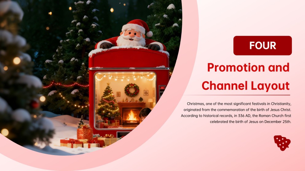 Plantilla Creativa de Diapositivas Navideñas de Dibujos Animados Rojos