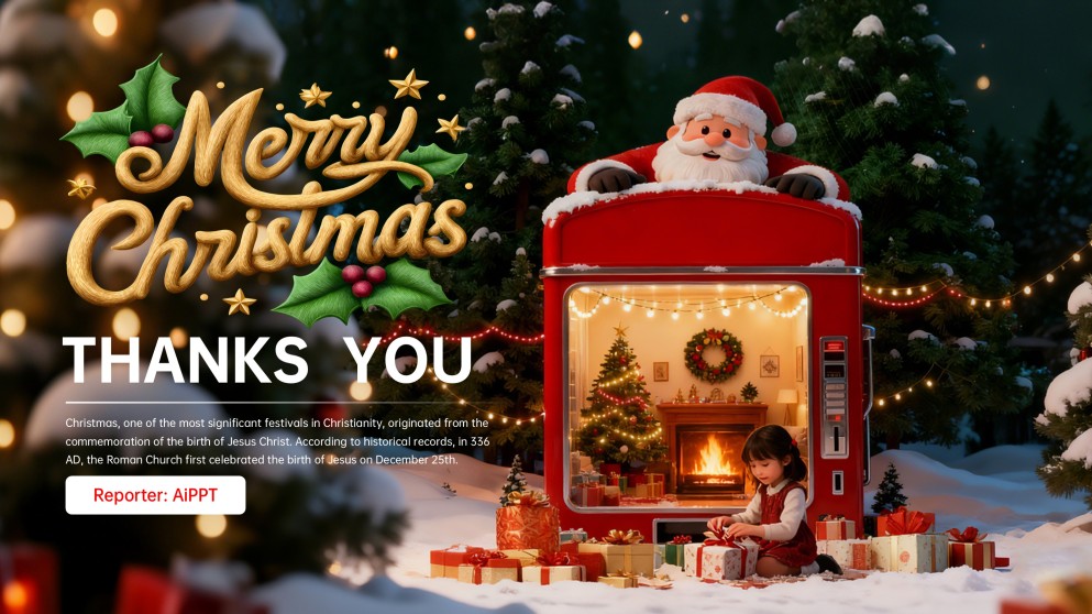 Plantilla Creativa de Diapositivas Navideñas de Dibujos Animados Rojos