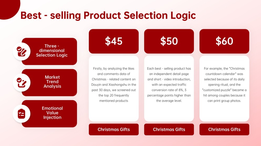 Plantilla Creativa de Diapositivas Navideñas de Dibujos Animados Rojos