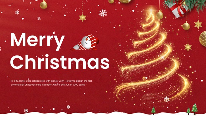 Red Minimalist Business Christmas Tree Template