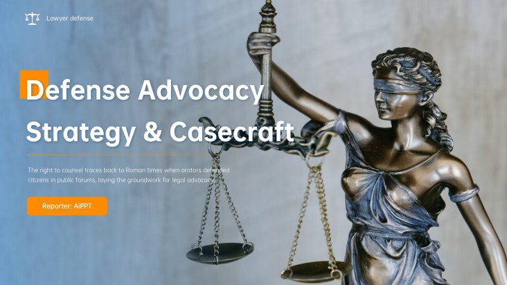 Plantilla de Presentación de Defensa de Abogado Estilo Minimalista Amarillo y Azul