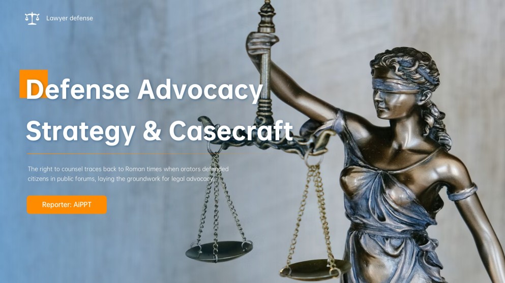 Plantilla de Presentación de Defensa de Abogado Estilo Minimalista Amarillo y Azul