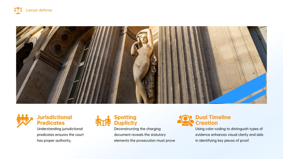 Plantilla de Presentación de Defensa de Abogado Estilo Minimalista Amarillo y Azul