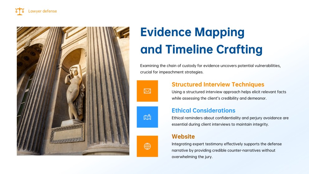 Plantilla de Presentación de Defensa de Abogado Estilo Minimalista Amarillo y Azul