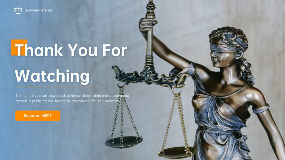 Plantilla de Presentación de Defensa de Abogado Estilo Minimalista Amarillo y Azul